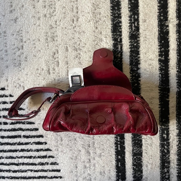 Vintage Roberto Cavalli "Just Cavalli" Burgundy Leather Clutch Wristlet - Picture 4 of 4